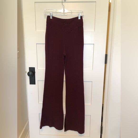 NWOT Free People Movement Burgundy Red Flared Sweatpants with Exposed Zippers - Picture 6 of 6